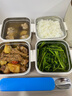史努比（SNOOPY）保溫飯盒上班族便當(dāng)盒316L不銹鋼學(xué)生飯盒餐盤超強(qiáng)保溫微波爐加熱 米白色四層【送飯盒袋+餐具】 曬單實(shí)拍圖