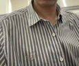 納維凱爾意大利小帆船男士長(cháng)袖條紋襯衫抑菌襯衣1313044508 白/灰 XL/41  曬單實(shí)拍圖