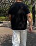 胖哥哥大碼夏季胖子短袖T恤男冰氧防曬T加肥加大肥佬上衣寬松圓領(lǐng)衣服 玄鐵黑 4XL （220-250斤） 曬單實拍圖