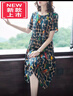 WVHK杭州絲綢夏季真絲連衣裙女中長款桑蠶絲媽媽裙子寬松 花色 8649 2XL 125-135斤 曬單實(shí)拍圖