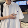 洛科馳夏季日系短袖襯衫套裝男生衣服三件套搭配港風(fēng)帥氣潮牌穿搭一整套 【三件套】白色+純棉短T白+淺藍(lán) XL 曬單實(shí)拍圖