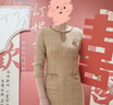 紫魅俏春秋婚禮媽媽裝連衣裙遮肚修身新穎雙口袋禮服優(yōu)雅大氣中老年女裝 香檳色【七分袖】 M (建議105斤以下) 曬單實(shí)拍圖