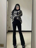 FREDRICAL黑色微喇叭牛仔褲女夏夏2025年新款高腰修身顯瘦馬蹄牛仔褲子女 黑色長褲 【身高158-164cm】 XS 建議75-88斤 曬單實拍圖