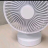 JANY BABY大扇面桌面小風(fēng)扇USB可充電臺式辦公室學(xué)生宿舍床頭家用便攜式大風(fēng)力電風(fēng)扇升級七葉羽靜輕音風(fēng)扇 白色 1300mAh 小型米白色6寸1800毫安 標配 曬單實(shí)拍圖