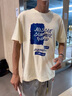 NASAMITOO純棉短袖t恤男夏季新款潮牌休閑印花半截袖衣服青少年設計感透氣 白色 XL （推薦體重120-145斤） 曬單實拍圖