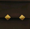 周六福（ZLF）  黃金耳飾女款足金無極金幾何棱形耳釘簡(jiǎn) 計(jì)價(jià) 1.24g 曬單實(shí)拍圖