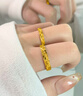 中國(guó)黃金（CHINA GOLD）滿(mǎn)天星黃金戒指女款足金活口素圈指環(huán)情人節(jié)生日禮物送女友老婆 車(chē)花滿(mǎn)天星戒指 約1.64g 曬單實(shí)拍圖