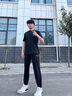 安踏（ANTA）運動(dòng)套裝男士夏季冰絲短袖t恤跑步速干長(cháng)褲健身衣服男父親節禮物 黑/黑 L 適合120-140斤 曬單實(shí)拍圖