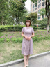 俞兆林（YUZHAOLIN）母親節(jié)媽媽夏裝時尚連衣裙子中老年女裝新款女裙新中式休閑女裙 酒紅色 (夏季短袖) 2XL [建議110-120斤] 曬單實拍圖