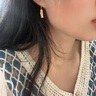 迪后（Dirholl）品牌和田玉竹節(jié)耳環(huán)女士氣質(zhì)高級(jí)感耳飾送女友七夕情人節(jié)生日禮物 有你竹夠耳環(huán)-白金色+精美禮盒 曬單實(shí)拍圖