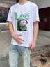 Lee Srtroi夏季短袖t恤男女潮流寬松半袖夏天情侶裝潮流學院風上衣服夏裝T恤 珍珠白 XL 約140-160斤可穿 曬單實拍圖