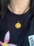 可穎足金包銀八寶羅盤(pán)吊墜包金福字鏤空男女項鏈黃金掛墜節日禮物 福字八寶羅盤(pán)  約15克 曬單實(shí)拍圖