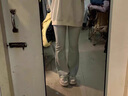 衣然呈品淺色微喇牛仔褲女春夏款高腰寬松直筒高街闊腿美式復(fù)古顯瘦褲子女 藍(lán)色 M 【建議90-110斤】 曬單實(shí)拍圖