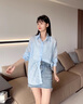 CEENIU透氣薄款防曬衣女2025新款夏季寬松韓版速干防曬百搭洋氣襯衫外套 藍(lán)色 M 適合80-115斤 曬單實(shí)拍圖