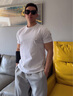 啄木鳥(niǎo)短袖t恤男寬松衣服潮牌上衣基本款半袖純色棉體恤夏裝男打底衫 白色 XL 曬單實(shí)拍圖