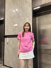 哈吉斯（HAZZYS）女裝 夏季女士【PHIZ系列】圓領(lǐng)時(shí)尚休閑活力T恤女 粉色PN M (160/84A 38) 曬單實(shí)拍圖