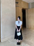 伯德小姐黑色a字長(zhǎng)裙女夏季傘裙職業(yè)襯衫半裙套裝面試裙子西裝半身裙 QZ02 黑色【常規(guī)版】 S -適合90-100斤可穿 曬單實(shí)拍圖