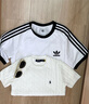 Adidas阿迪達(dá)斯   三葉草男裝女裝情侶T恤時(shí)尚百搭短袖白T KB2460 S 曬單實(shí)拍圖