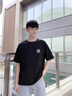 LEFT SPORTS品牌聯(lián)名圓領(lǐng)t恤夏季青少年運(yùn)動短袖印花潮流套裝男休閑寬松體恤 黑色B(DTY-1) XL (建議體重155-175斤) 曬單實(shí)拍圖