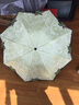 天堂傘刺繡花遮陽傘黑膠太陽傘雨傘女士晴雨傘兩用三折傘帶手提包 （淡雅柔情）淺粉色【帶提包】 曬單實拍圖