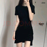 DALEY MODE2025新款黑色t恤連衣裙女夏小個(gè)子短裙收腰裙子包臀裙春夏小黑裙a 小黑裙 M (95-105斤) 曬單實(shí)拍圖