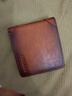 GERUOLA男士錢(qián)包真皮大容量牛皮超薄錢(qián)夾短款禮物簡(jiǎn)約卡包一體男生皮夾子 黃棕色二折款 (里外頭層牛皮) 曬單實(shí)拍圖