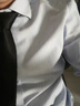 羅蒙（ROMON）男士長袖免燙襯衫男長袖修身春秋時尚中青年商務正裝條紋襯衣男 【單件長袖】K997藍色 XL 40 曬單實拍圖
