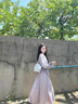 艾美琦美（AIMEIQIMEI）春款寬松慵懶風(fēng)針織毛衣女裝春季2025新款超仙雪紡連衣裙子女套裝 套裝 M 曬單實(shí)拍圖