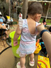 迪士尼兒童泳衣女童防曬小童溫泉連體A類游泳三件套D35047漸變美人魚90 曬單實拍圖