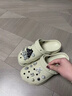 鯊鵜鶘 HA PELICAN5.0cm厚底增高松糕eva云朵洞洞鞋女夏季包頭外穿防滑踩屎感沙灘鞋 米白色 +隨機送10個鞋花 36 曬單實拍圖