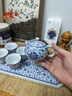 澤名家青花蓮韻西施壺一壺四杯陶瓷泡茶壺家用茶杯茶盤干泡盤功夫茶具 青花蓮韻（長方盤+龍珠壺） 6件 曬單實拍圖