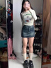 蠻丂美式復(fù)古牛仔短裙半身裙女2025夏季新款高腰顯瘦包臀裙褲短褲 XL 復(fù)古藍 曬單實拍圖
