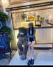 婍妡灰色牛仔短褲女夏2025新款流蘇高腰毛邊寬松顯瘦學(xué)生破洞ins褲子 黑灰色 優(yōu)質(zhì)面料 S 曬單實(shí)拍圖