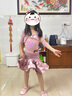 CONNY少兒拉丁舞服裝女童舞蹈服新款高級(jí)練功練習(xí)服演出表演服舞裙套裝 櫻花粉 XXS 曬單實(shí)拍圖