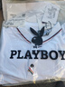 花花公子（PLAYBOY）短袖t恤男士2025夏季涼感薄款翻領(lǐng)潮中青年上衣服polo打底衫男裝 白色X-2201HH2243 2XL 曬單實(shí)拍圖