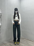 翊尚美牛仔褲女2025春秋新款復古高腰顯瘦闊腿褲子小個子寬松休閑直筒褲 曬單實拍圖