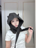 途尊小惡魔綁帶速干防曬遮陽(yáng)帽女薄款護耳頭巾帽子可愛(ài)貓耳朵顯臉小 小惡魔【紫色】 曬單實(shí)拍圖