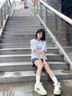 凌卡戚品牌斷碼國潮復古小眾面包鞋女新款潮ins百搭休閑學(xué)生鞋子女板鞋 b-17-雙杠淺黃 40 曬單實(shí)拍圖