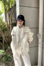 POUM美式復古春秋外套棒球服設計感百搭潮牌寬松情侶夾克外套上衣服 TM-W438杏色 XL 曬單實拍圖