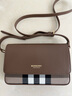 BURBERRY博柏利女士棕色皮革字母徽標拼色單肩斜跨包81072701/80845001 曬單實(shí)拍圖
