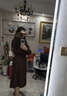 楚馨2025年春秋季新款女裝名媛氣質(zhì)打底a字裙子套裝女士長袖連衣裙女 咖色 XL 曬單實拍圖