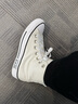 匡威（Converse）官方 All Star男女錯(cuò)位感高幫帆布鞋小白鞋A09205C A09205C 36 曬單實(shí)拍圖