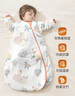 貝肽斯嬰兒恒溫睡袋寶寶1-3歲秋春秋兒童防踢被子保暖分腿式防驚跳睡袋 天竹×恒溫【春秋雙層 室溫20-26℃】福兔獻果 S碼【適合身高55-70cm】建議年齡0-9個月 曬單實拍圖