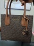邁克.科爾斯（MICHAEL KORS）mk女包 單肩斜挎手提包琴譜包風(fēng)琴包托特包教師節(jié)送女生禮物 老花款 棕色 禮物 曬單實(shí)拍圖