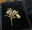 MichaelMichaud巴黎凡爾賽宮博物館 橙花珍珠金銀胸針 時(shí)尚典雅送上司恩師禮物 橙花珍珠鍍金胸針 曬單實(shí)拍圖