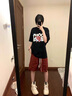 POUM男女同款美式復古高街紅色工裝短褲夏季寬松百搭ins潮流抽繩褲子 JGCLFS-DK24紅色 XL 曬單實拍圖