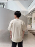 卡賓【高級印花】男裝冰絲短袖t恤新款立體LOGO上衣圓領(lǐng) 杏色15 曬單實拍圖