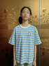 巴布豆女童套裝中大童2025夏季新款時(shí)尚條紋運(yùn)動(dòng)半袖山系童裝工裝中褲 藍(lán)黃 巴布可愛貓X_3+紫 魔術(shù)貼 160 曬單實(shí)拍圖