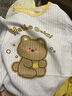 優(yōu)奇男女寶寶短袖長(zhǎng)褲嬰兒夏季薄款套裝a類一1-2歲6-12個(gè)月兒童衣服夏 baby小熊+檸檬黃 80 曬單實(shí)拍圖