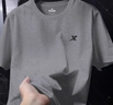 特步（XTEP）純棉短袖t恤男裝夏季寬松半袖運動上衣男士休閑打底衫體恤跑步服 羽灰色 XL 180 曬單實拍圖